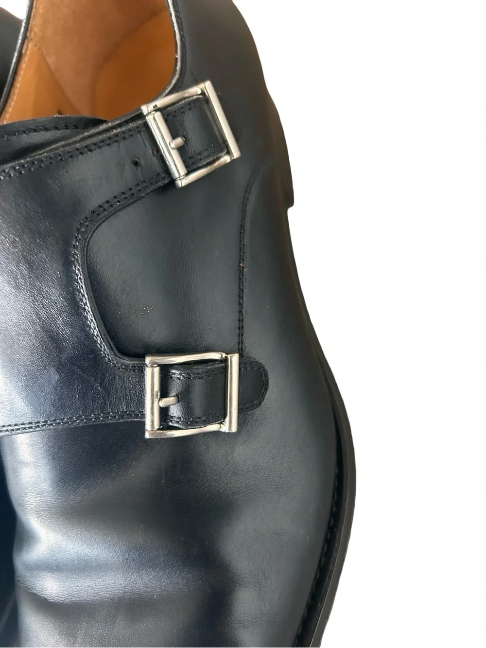 Magnanni Black Double Monk Strap Dress Shoes - Picture 3 of 12